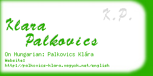 klara palkovics business card